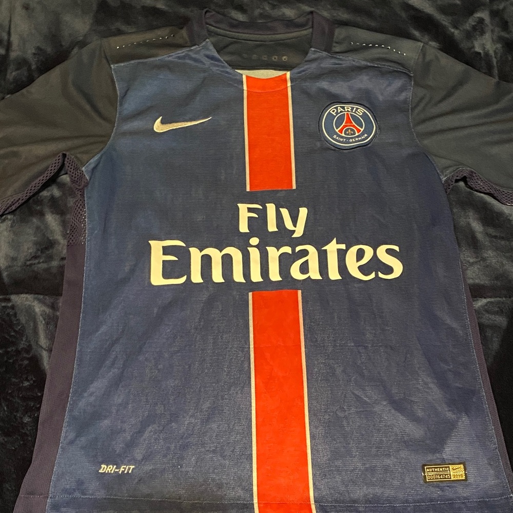 Nike PSG Blue and Red Soccer Jersey